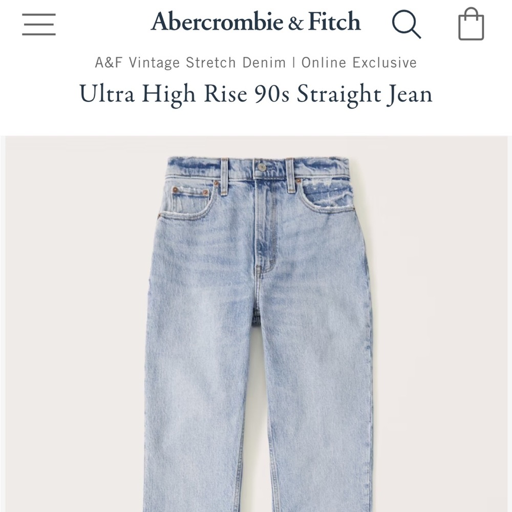 Abercrombie & Fitch Curve Love High Rise Split Hem Jeans Size 29 XLong